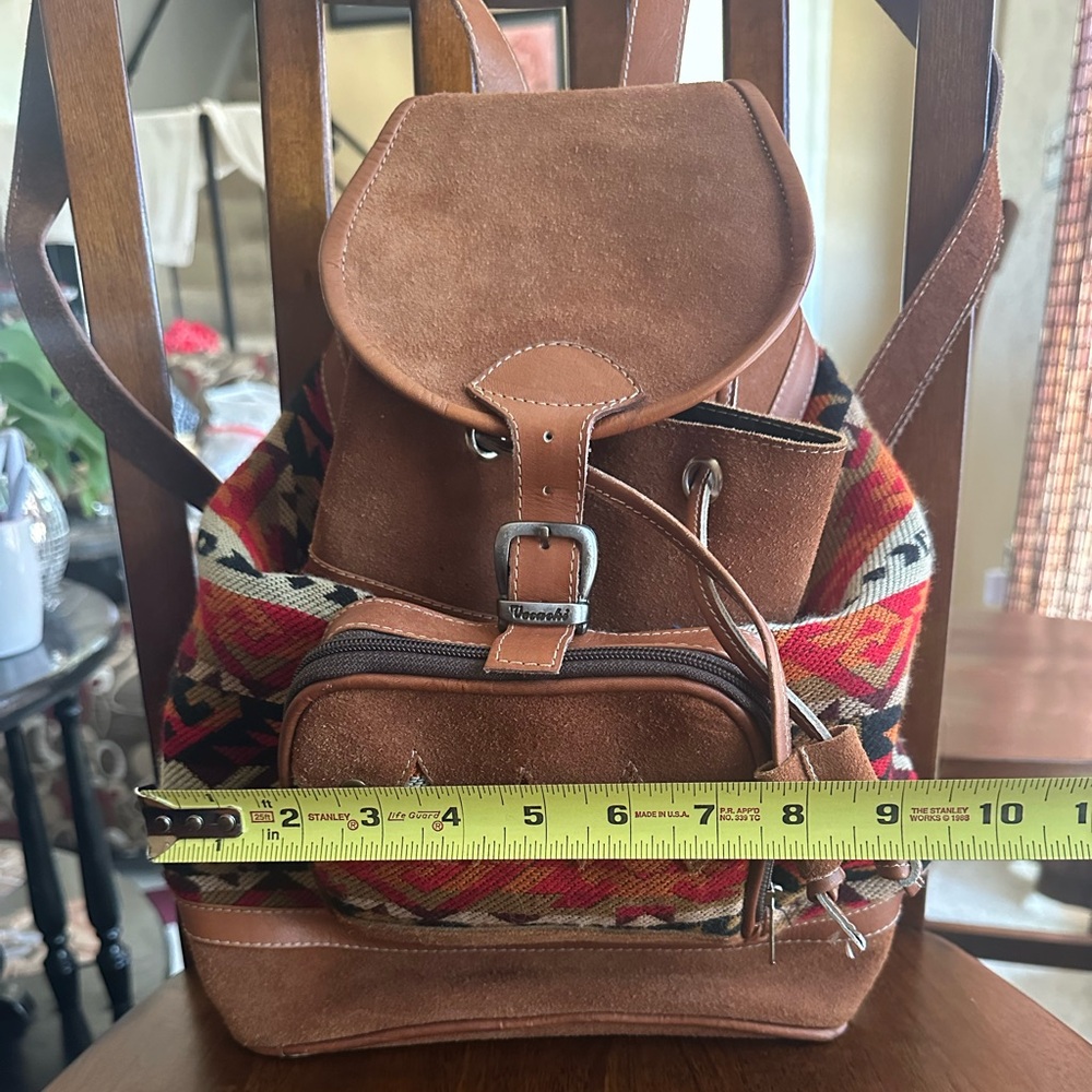 Verachi Southwestern Boho Backpack Aztec Print Suede Faux Leather Bag - Picture 11 of 11